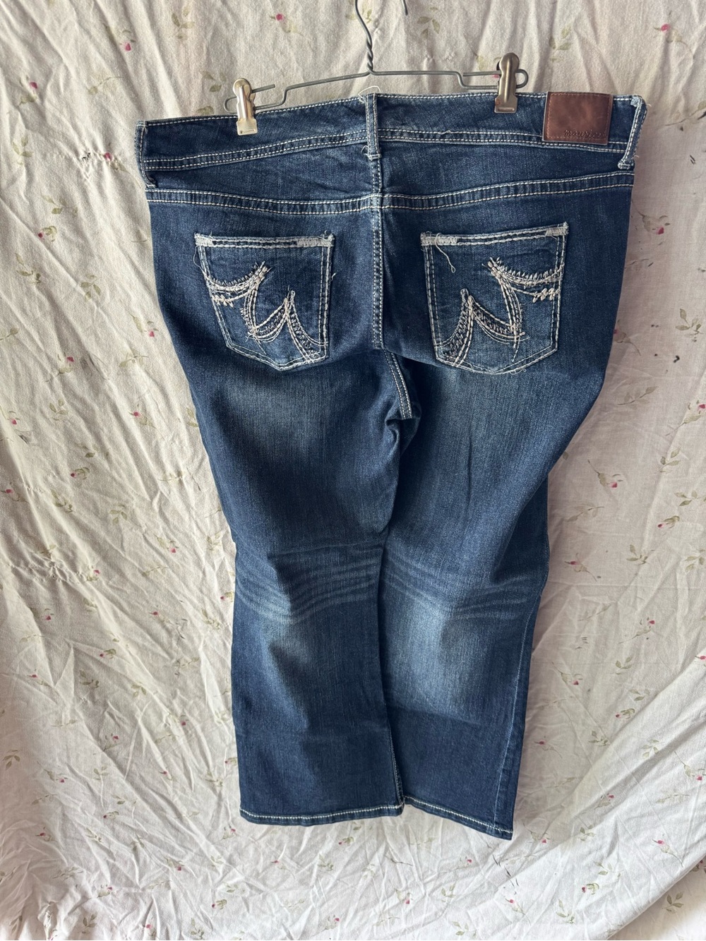 Maurices Dark Blue Bootcut Jeans with Embroidered Back Pockets